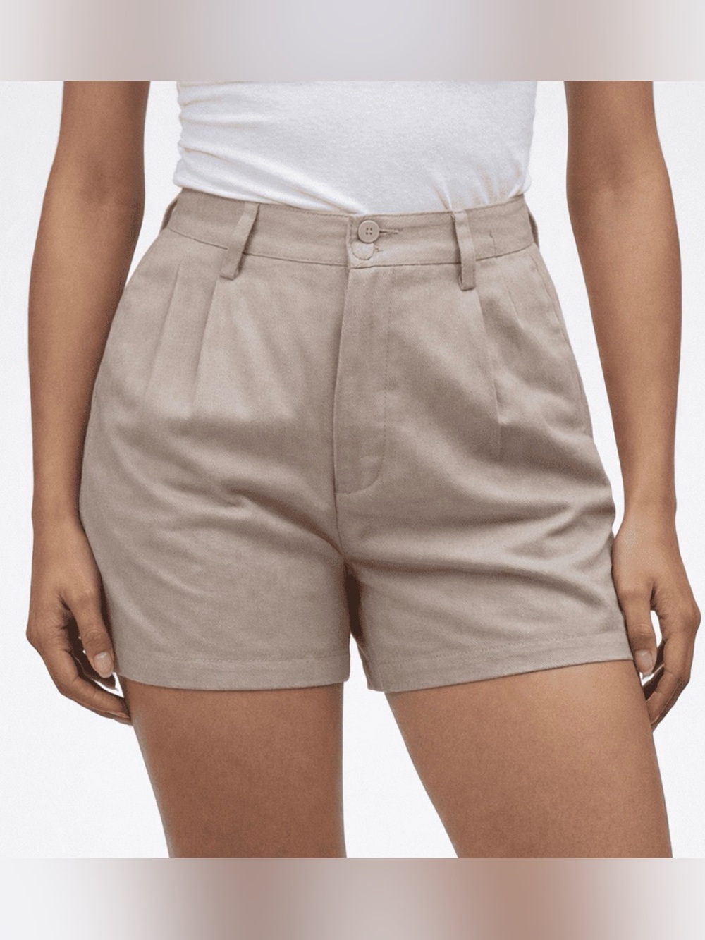 JACHS Girlfriend High Waist Taupe Khaki Women's Shorts